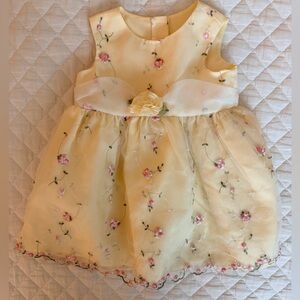 La Princess Pink and Yellow Embroidered Dress